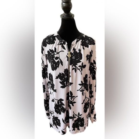 MICHAEL Michael Kors Tops - Michael Kors: Black and White Floral Blouse